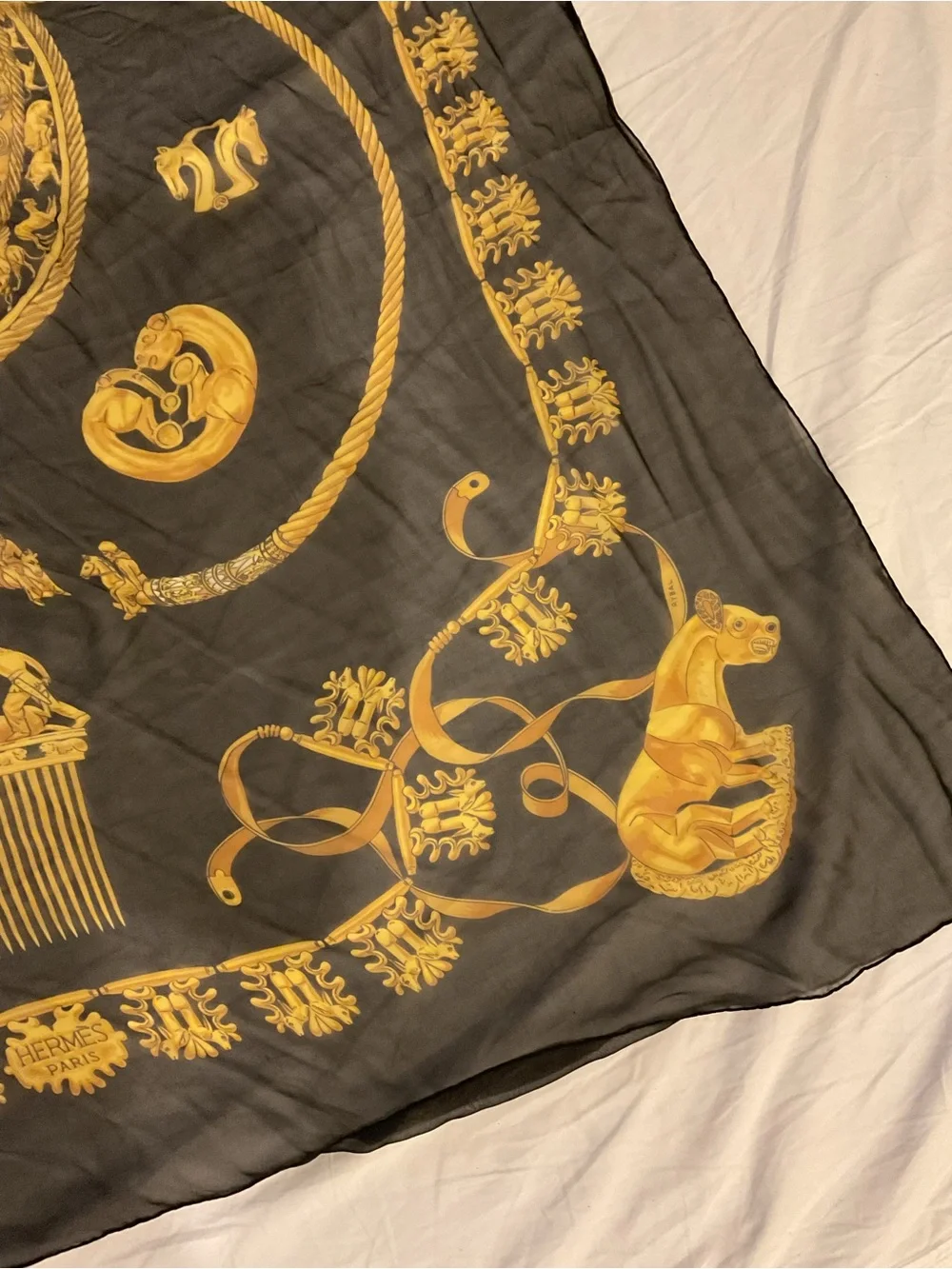 Hermes Les Cavaliers d’ Or Scarf
